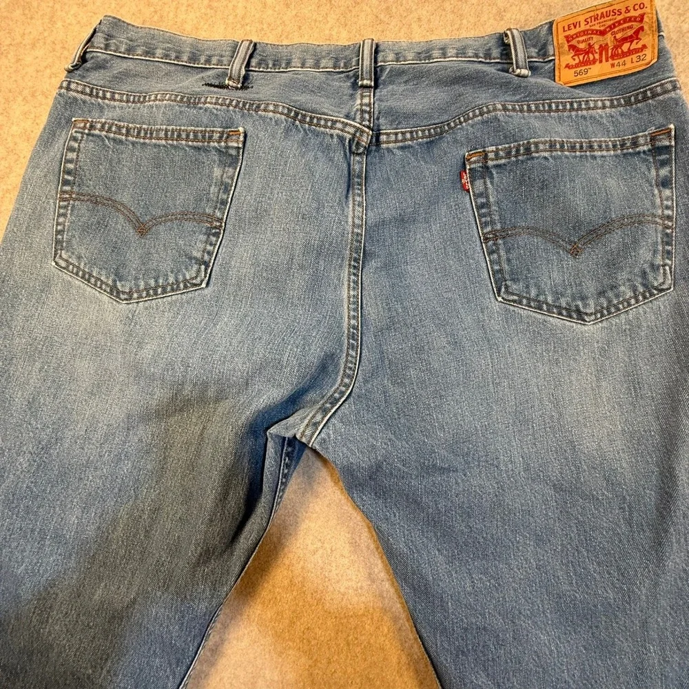Levis 569 Loose Straight Fit Mens Jeans Blue Medium Wash Denim‎ W44 L32